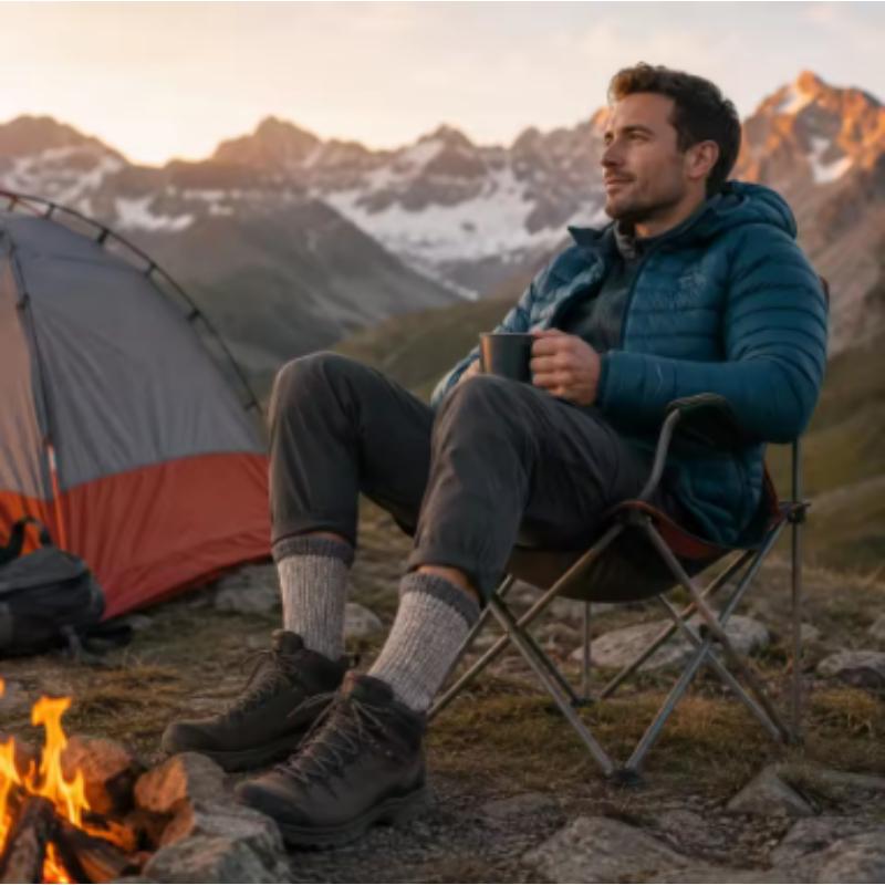 Merino Wool Mid Calf Socks Thick Terry Thermal Warm Anti Slip Anti Odor Outdoor Sports Socks Men Women Ski Mountaineering