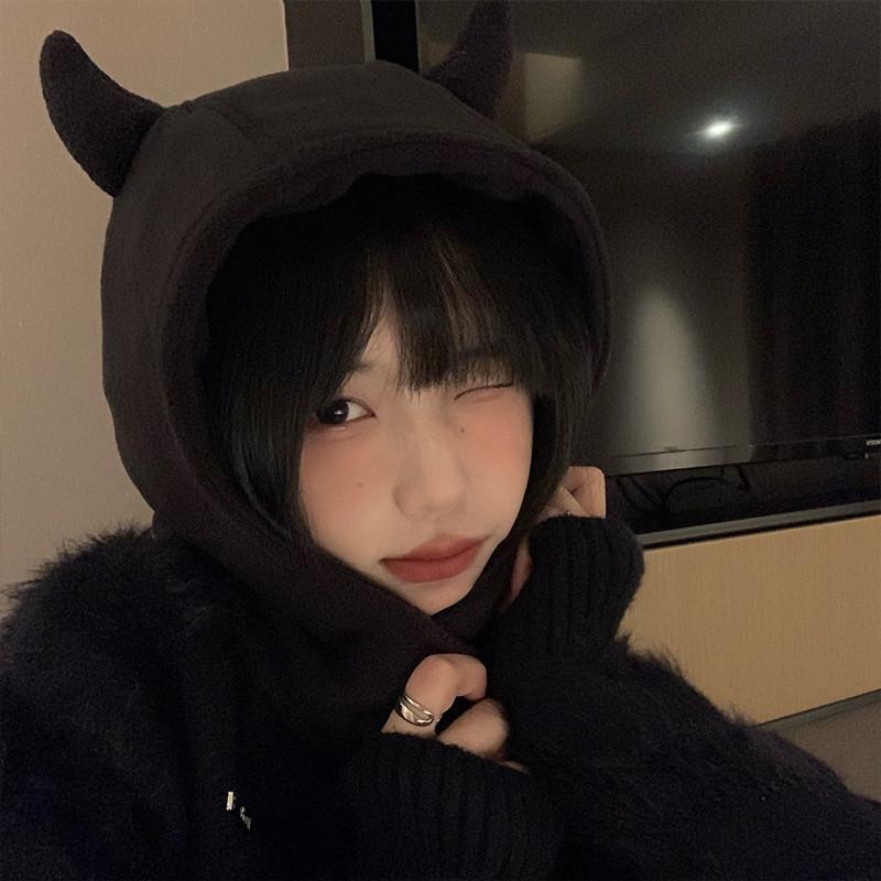 

Дьявольская Хлопковая Уютная Шапка-ушанка для Женщин Милая Теплая Зимняя Защита Ушей Style A