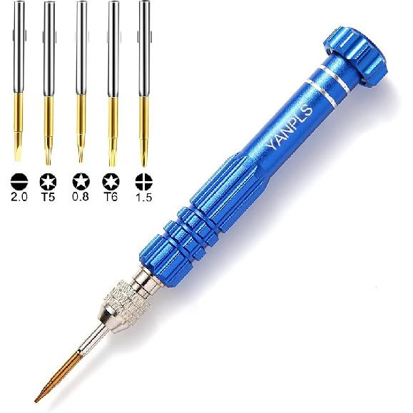 Small Screwdriver Watch Glasses Mini Set, Micro Precision Tiny Screwdriver Set Small Screwdriver Set for Electronics Eyeglass (blue)