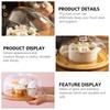 1 pc Display Plate Bamboo Tray Glass Useful Serving Plate Cover Dust Proof Food Serving Stand For Dessert Bread Pastry Snack