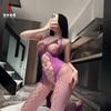 Sexy Halter Hollow Out One Piece Crotchless Mesh Lingerie For Women