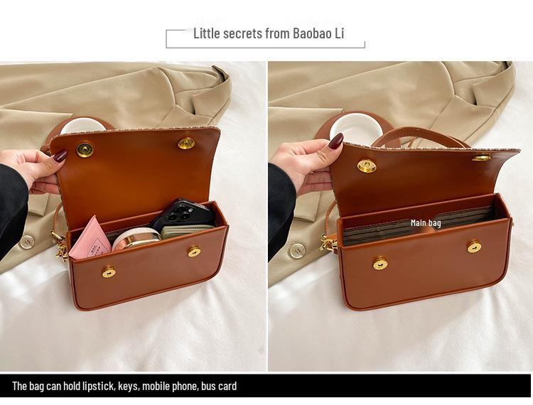 Retro Color Block Women's Shoulder & Crossbody Bag - Light Luxury Small Square Handbag