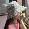 Sweet Cute Lace Hollow Flower Bucket Hat Breathable Women's Fisherman Sunshade Sunscreen Fashion Accessory