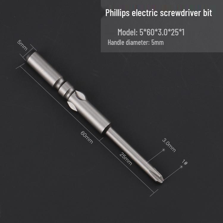 Hardened 5mm Magnetic S2 Steel Phillips Electric Screwdriver Bit Set