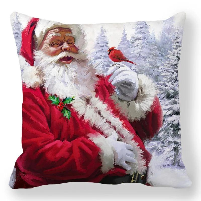 Christmas Themed Pillowcases Car Accessories Office Santa Claus Living Room Sofa Home Pillowcases