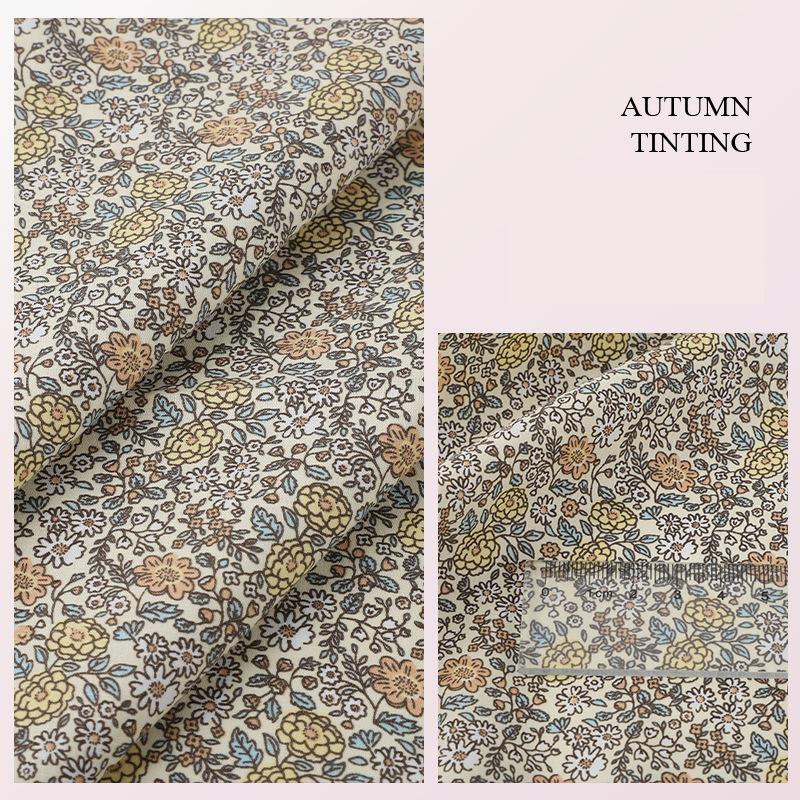 100*145cm High-density Cotton Poplin Plant Flower Printed Fabric For Diy Sewing Dolls Kid Dress Apparel Quilted Bedding Textiles