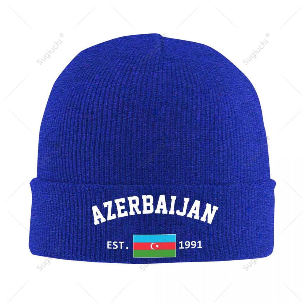Knitted Hat Unisex Azerbaijan EST Independence Day For Unisex Women Boys Winter Autumn Beanie Cap Warm Bonnet