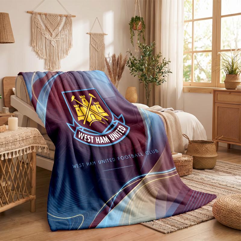 West Ham United Fußball Druck Flanell Decke Weich Warm Sofa Bett Überwurf Decke Für Zuhause Büro Schlafzimmer
