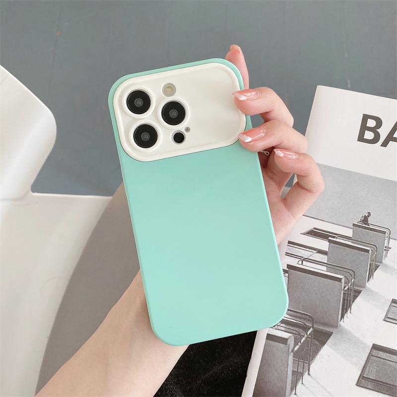Luxury Fashion Large Window Skin Feeling Silicone 2-in-1 Phone Case For iPhone 14 13 12 11 Pro Max X XS XR XS Max Shockproof Cover