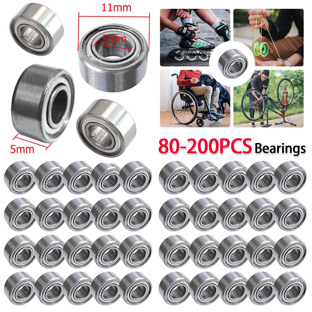 200pcs High Speed Bearing Miniature 685ZZ Axle Bearing Strong Load Capability Carbon Steel Replacement Power Transmission Parts