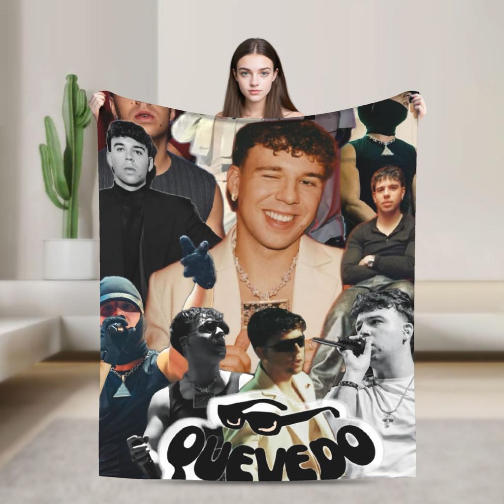 Super Soft Blanket Decorative Rapper Quevedo Music Throw Blanket Flannel Bedspread For Bedroom Funny Sofa Bed Cover