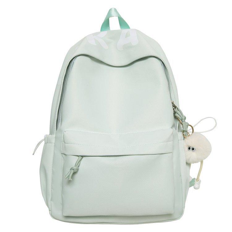 Schoolbag Lazy Wind Student School Bag Simple Mori Backpack ins Campus College Student Junior High School Large Capacity Solid Color Backpack
