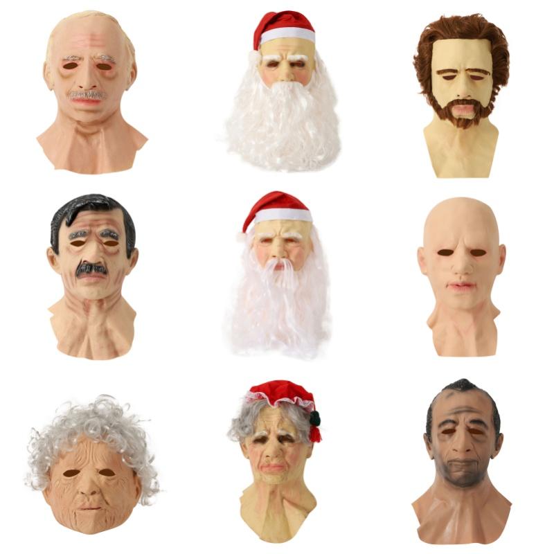 Hot Sale Realistic Latest Halloween Full Head Bareheaded Old Man Latex Headgear Cosplay Head Silicone Party Masks