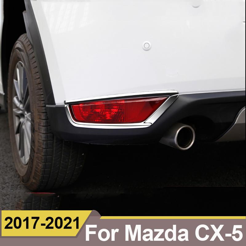 For Mazda CX-5 CX5 2017 2018    ABS Chrome Rear Back Fog Light Lamp Cover Trim Bumper Reflector Accessories
