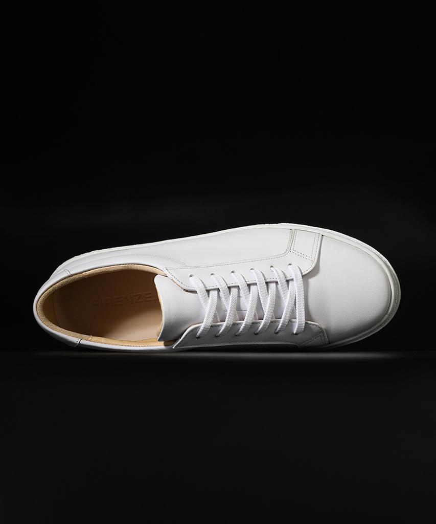 Firenze Atelier Simple Line Genuine Cowhide Basic Sneakers 1180 [White Fg]