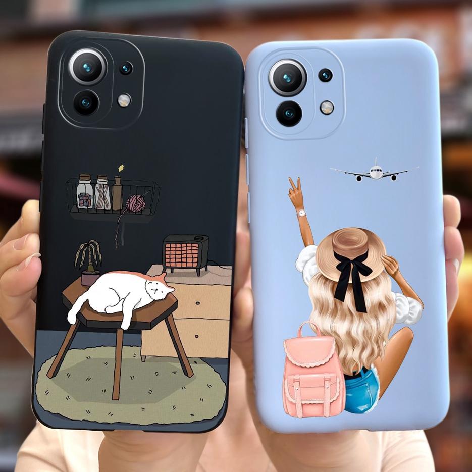 For Xiaomi Mi 11 Lite 5G Case Cute Fashion Painted Cover Soft TPU Phone Case For Xiaomi Mi 11 Pro Mi11 Lite 11Lite Fundas Bumper