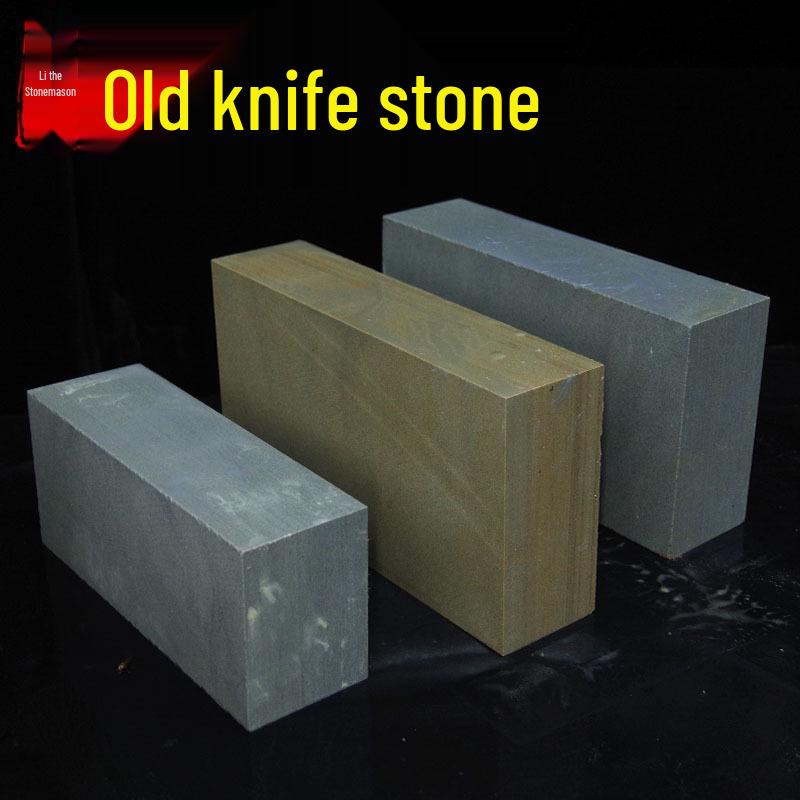 Extra Großes Küchenmesser Schärfset: Traditioneller Ölstein & Grober Schleifstein mit Schlamm