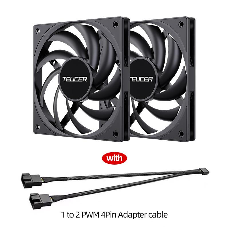 Teucer UT-12015 Ultrathin 15mm Thinckness 12cm Chassis Fan 12V/4Pin PWM FBD Bearing PC Case Cooling Ventilator 1-10pcs with Hub