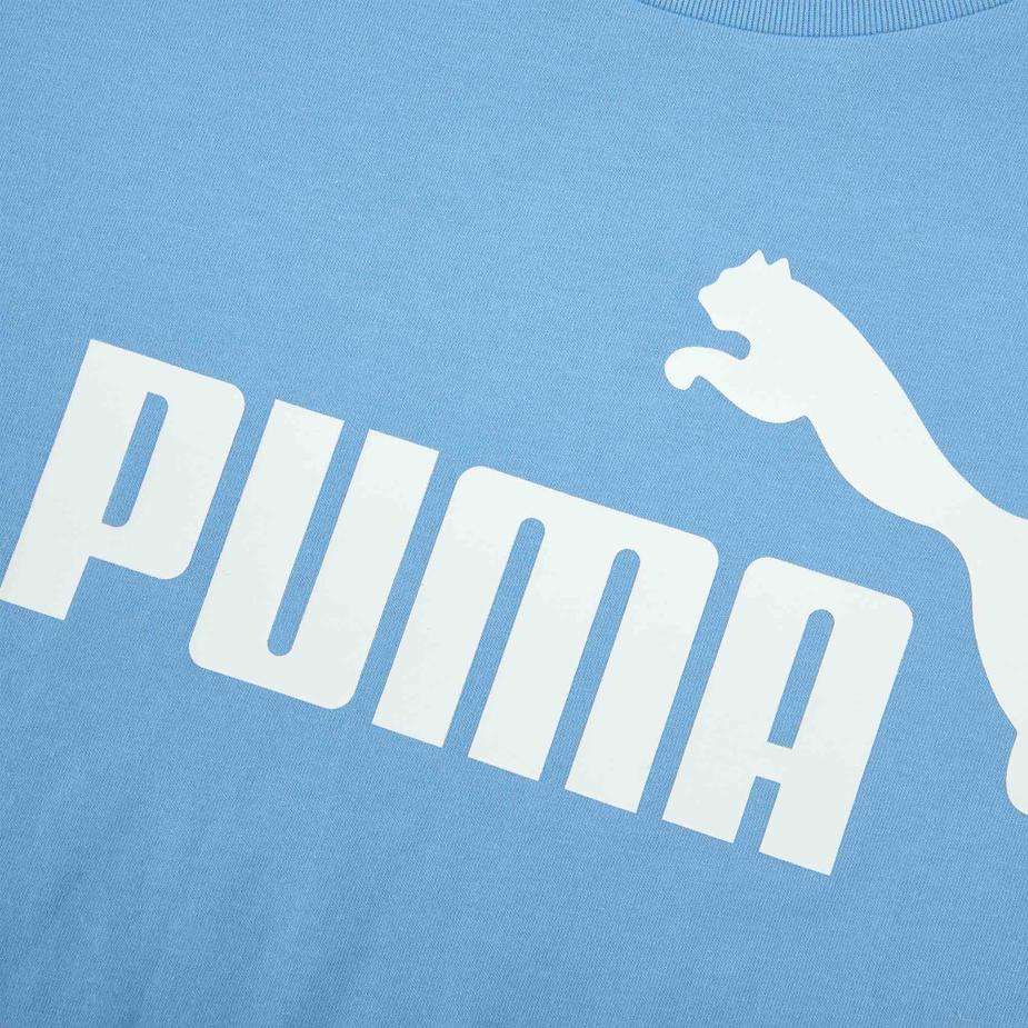 Puma Essentials Logo Casual Comfortable Letter Short Sleeve Breathable T-Shirt Men T-Shirt Light-Blue 689312-57