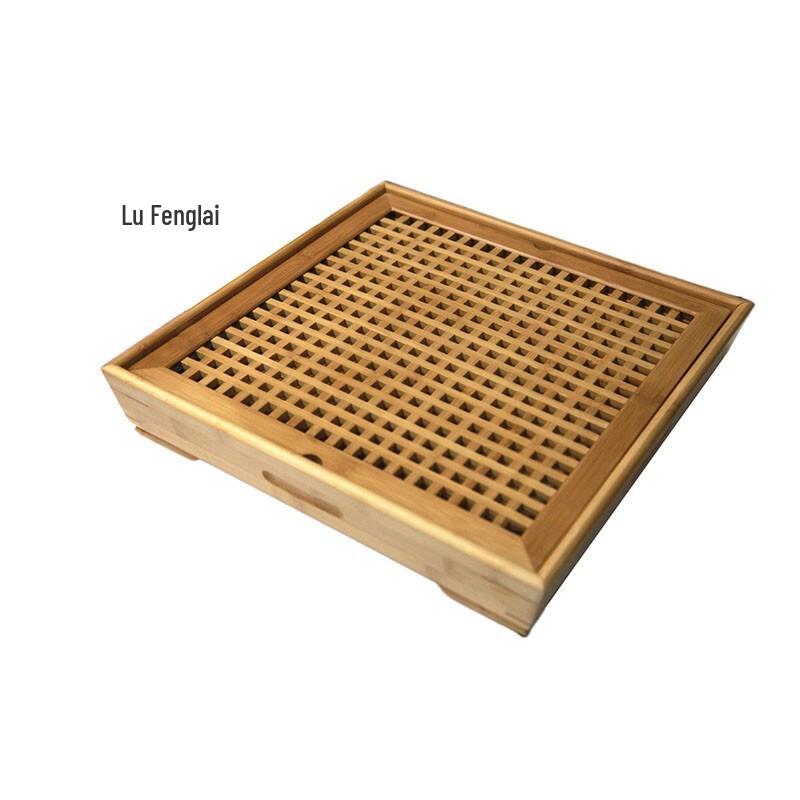 Square Bamboo & Wood Water Storage Kung Fu Tea Tray