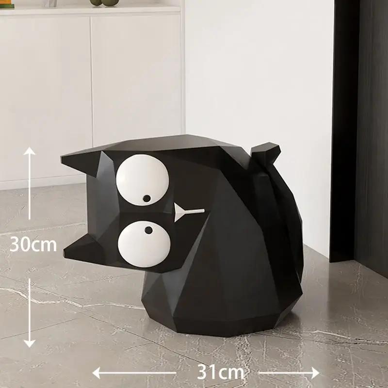 

Табурет для гостиной Crooked Cat, домашний декор, мебель, домашний балкон, диван рядом с небольшим журнальным столиком, украшение для дверного проема, черный чёрный