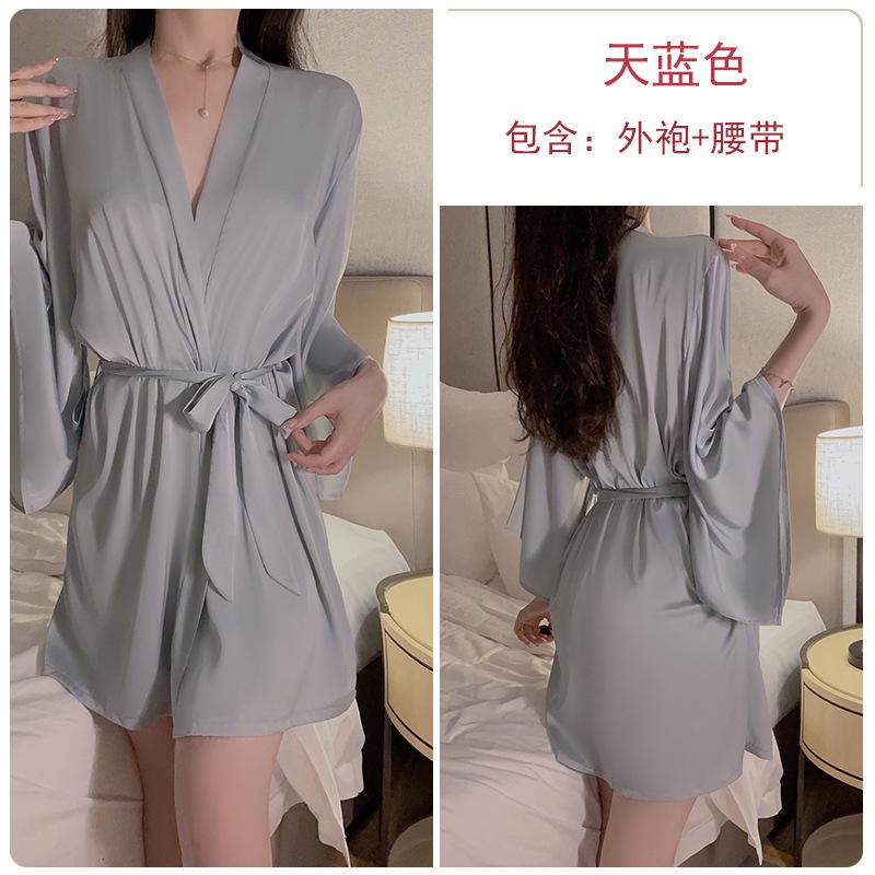 Women's Plus Size Lace Push Up Padded Backless Cami Sleep Dress with Robe Lounge Set