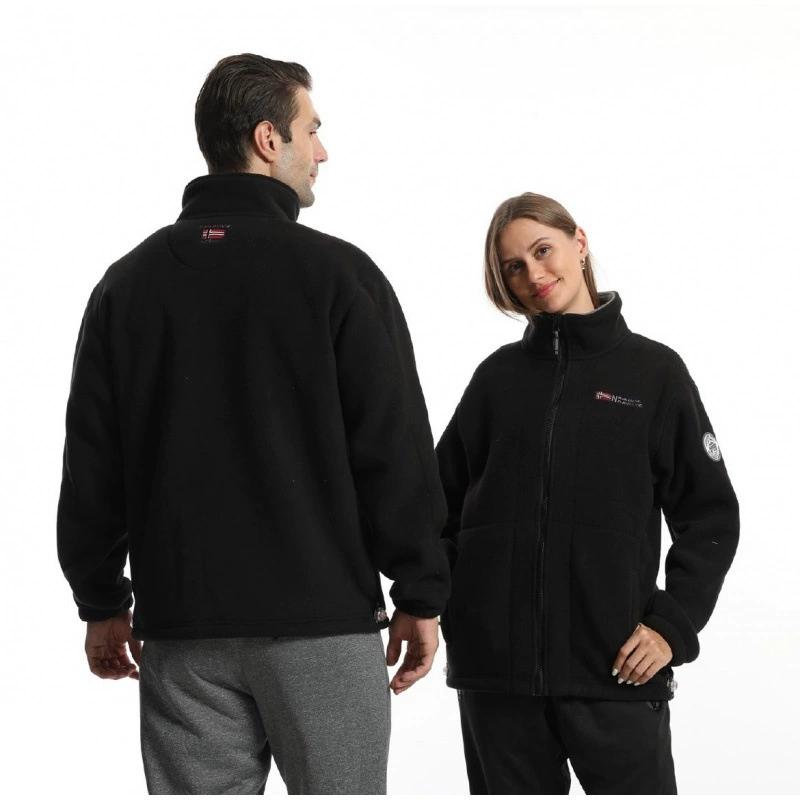 Толстовка с капюшоном из холодного флиса и толстого флиса для мужчин на осень и зиму теплая куртка с воротником-стойкой XS чёрный 3860₽