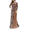 Women Dubai Arabian Floral Print Long Dress Muslim Dress Islamic Long Dress