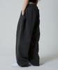 UNKNOWN PLANET [Fleece-Lined Version Added] Daily Double-Pleat Wide Pigment Sweatpants Charcoal