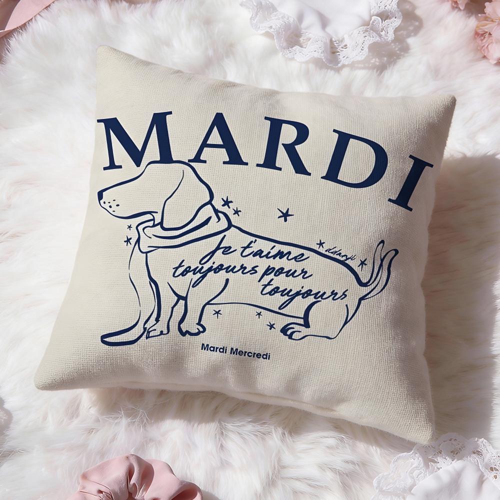 Brand M-Mardi MercrediS Cushion Cover Premium Comfort Reversible Pillow Cove -Two In One Design for Any Room & Car Interior