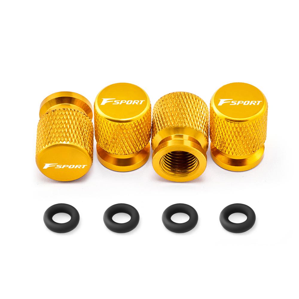 4PCS Car Wheel Tire Valve Caps Tyre Stem Covers Airdust Waterproof For Lexus F SPORT Auto Accessories