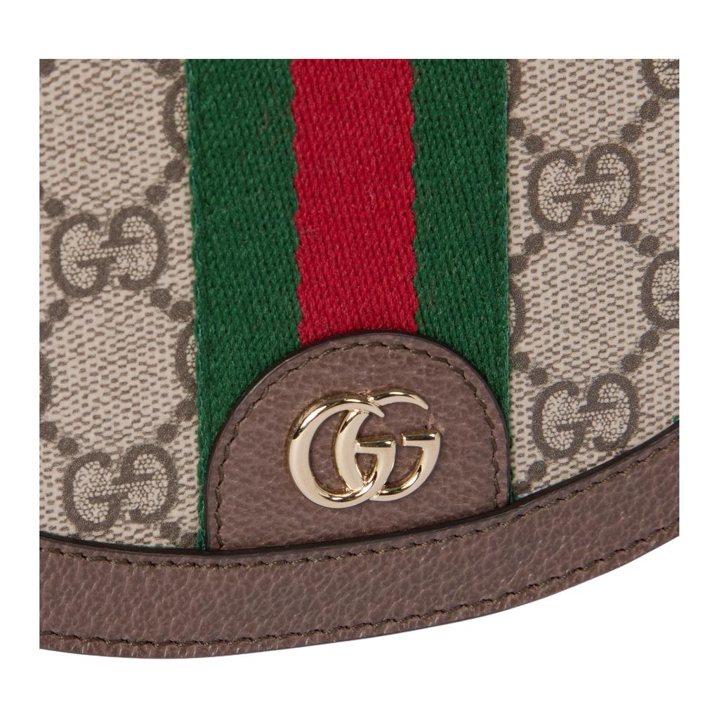 Gucci Ophidia GG Monogram Design Beschichtetes Gewebe Umhängetasche Klein Damen Umhängetasche Beige Braun 838476-FAE0P-9746