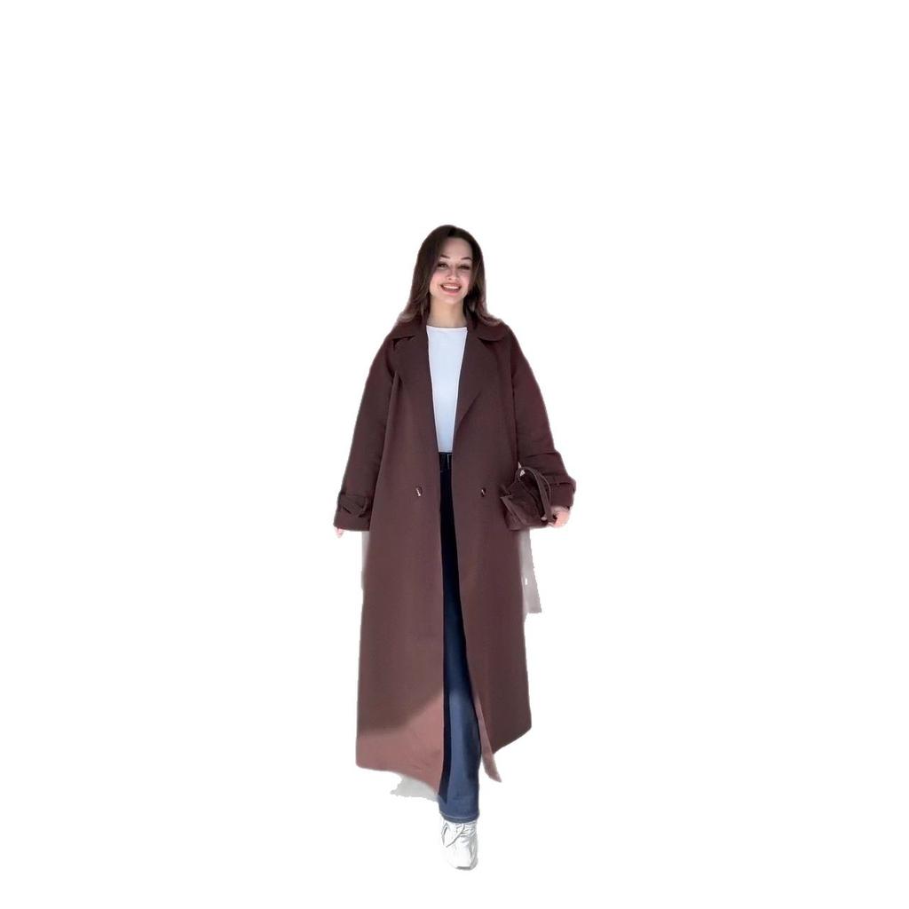 2025 grenzüberschreitende europäische und amerikanische Damenbekleidung Amazon Trenchcoat langärmlig knopfleiste lange Jacke Hose Pendler Mode Anzug