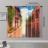 Vintage Scene Curtain Mexican Street View Protecting Privacy Holiday Decorations Use Various Room Decor Aesthetic Polyester
