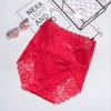 1Pc Fashion Women High Waist Plus Size Panties Lace Mesh Floral Transparent Briefs Underwear Solid Seamless Underpants Lingerie