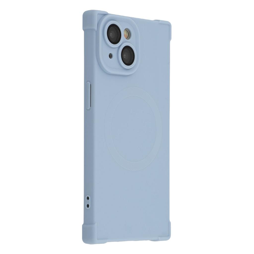 For iPhone 15 Case Compatible with MagSafe Straight Edge TPU Phone Cover with Camera Lens Protector
