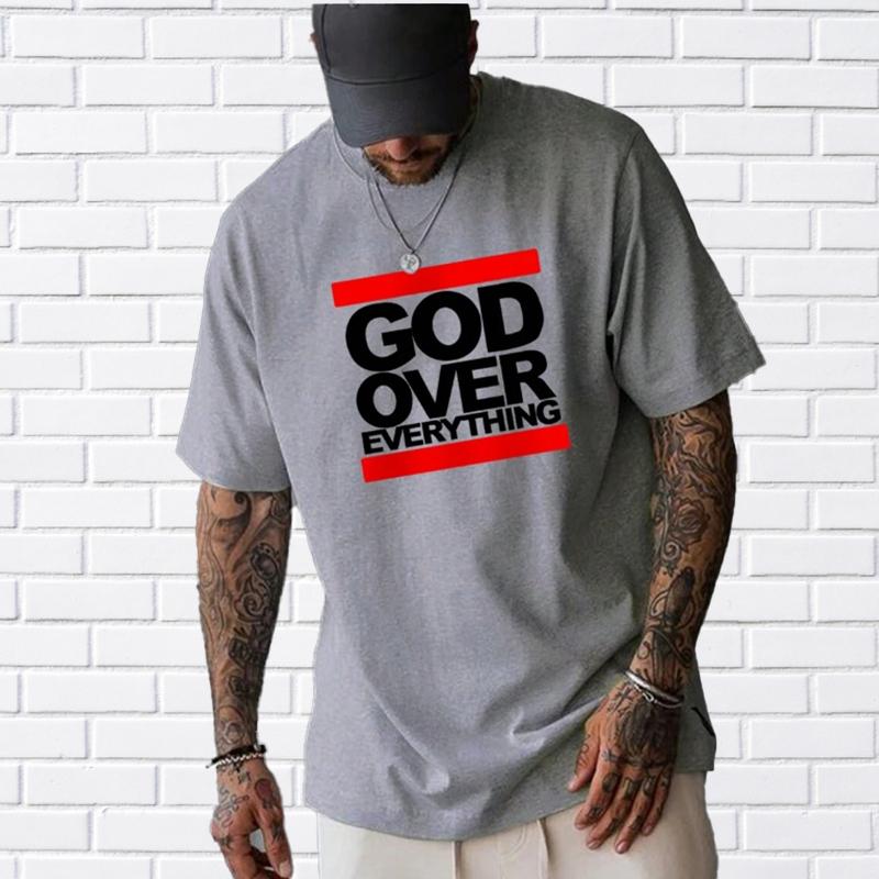 Neues Sommer-Herrenmode-T-Shirt God Over Everything Aufgedrucktes Herren-T-Shirt Top