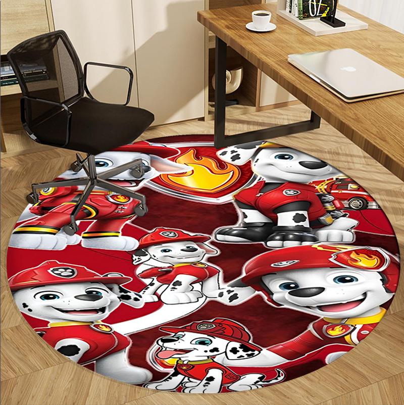 PAW Patrol Pattern Round Rug, Indoor/Outdoor Mat, for Picnic, Gameroom, Bedroom, Office, Living Room, Home Decor Carpet, Birthday Gift