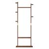 US STOCK Wood Coat Rack Stand Freestanding Coat Rack Coat Tree With 5 Hooks & 2 Suspension For Entryway Bedroom Office Coat Bag