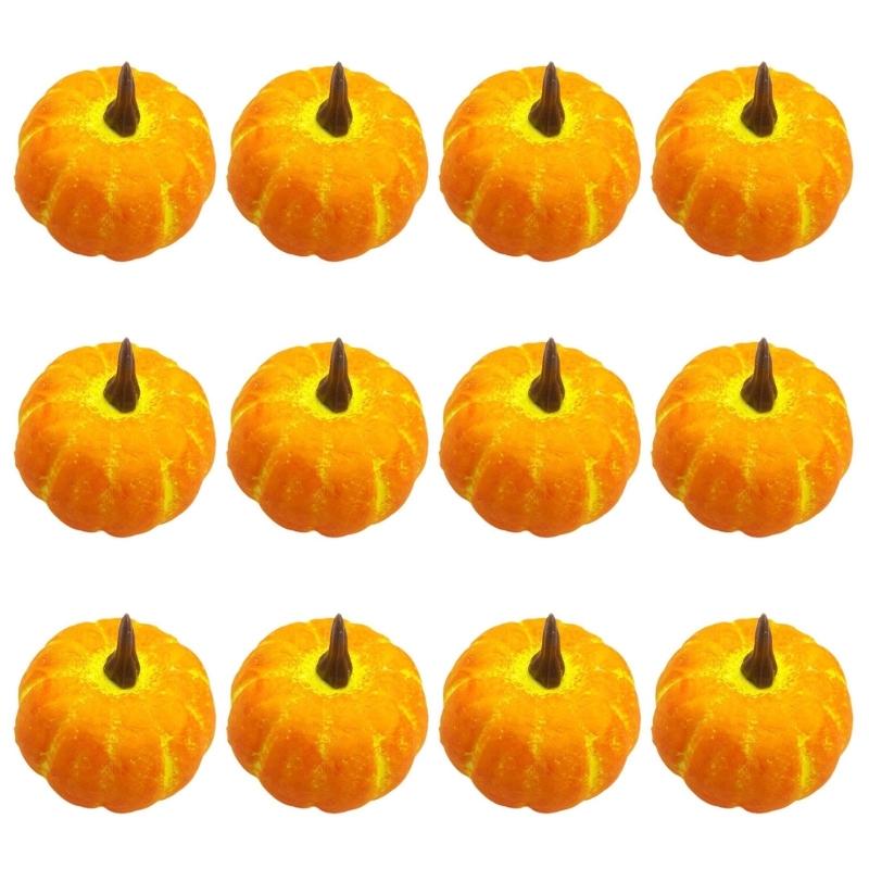 

12Pcs Artificial Pumpkins Realistic Pumpkins for Christmas Halloween Thanksgiving Party Holiday Wedding Decorations 1