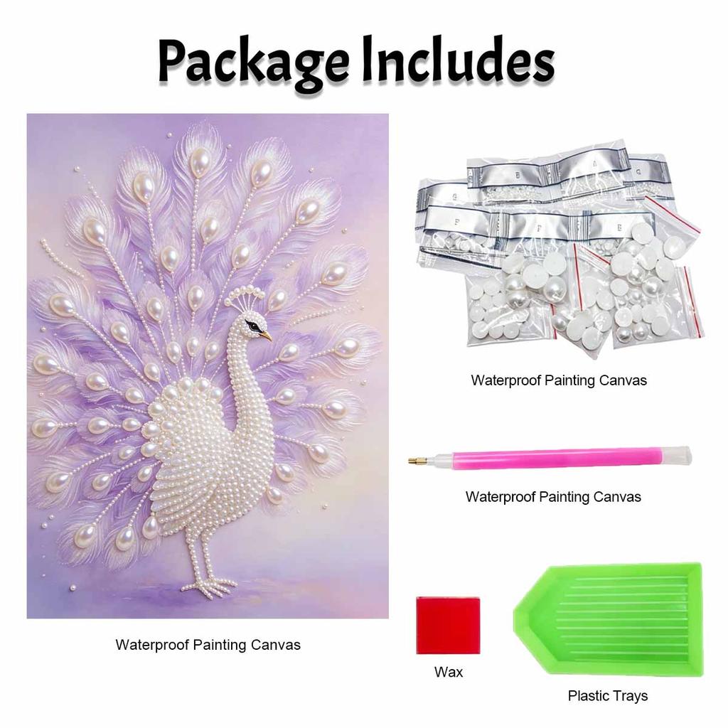 Pearl Art Painting Kit for Adults and Beginners Elegant Peacock Sparkling Painting Craft Home Wall Decor Handmade Gift