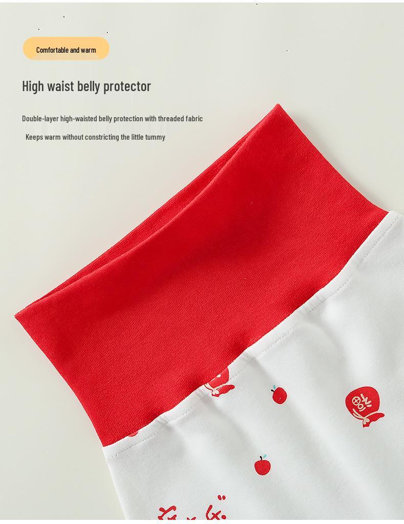 Spring & Fall Kids' Boneless Cotton Underwear Set: High-Waisted Base Layer for Boys & Girls