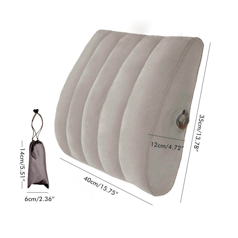 Inflatable Lumbar Support Pillow Portable Back Pillow Lumbar Cushion Adjustable Chair Back Pillow for Lower Back