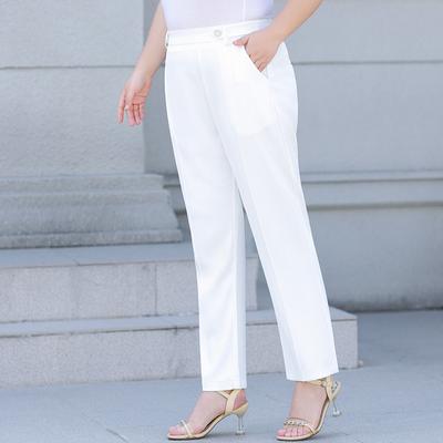 Casual Pants, Large-sized Spring High-waisted Slimming Elastic Fashionable and Versatile Long Pants for Commuting