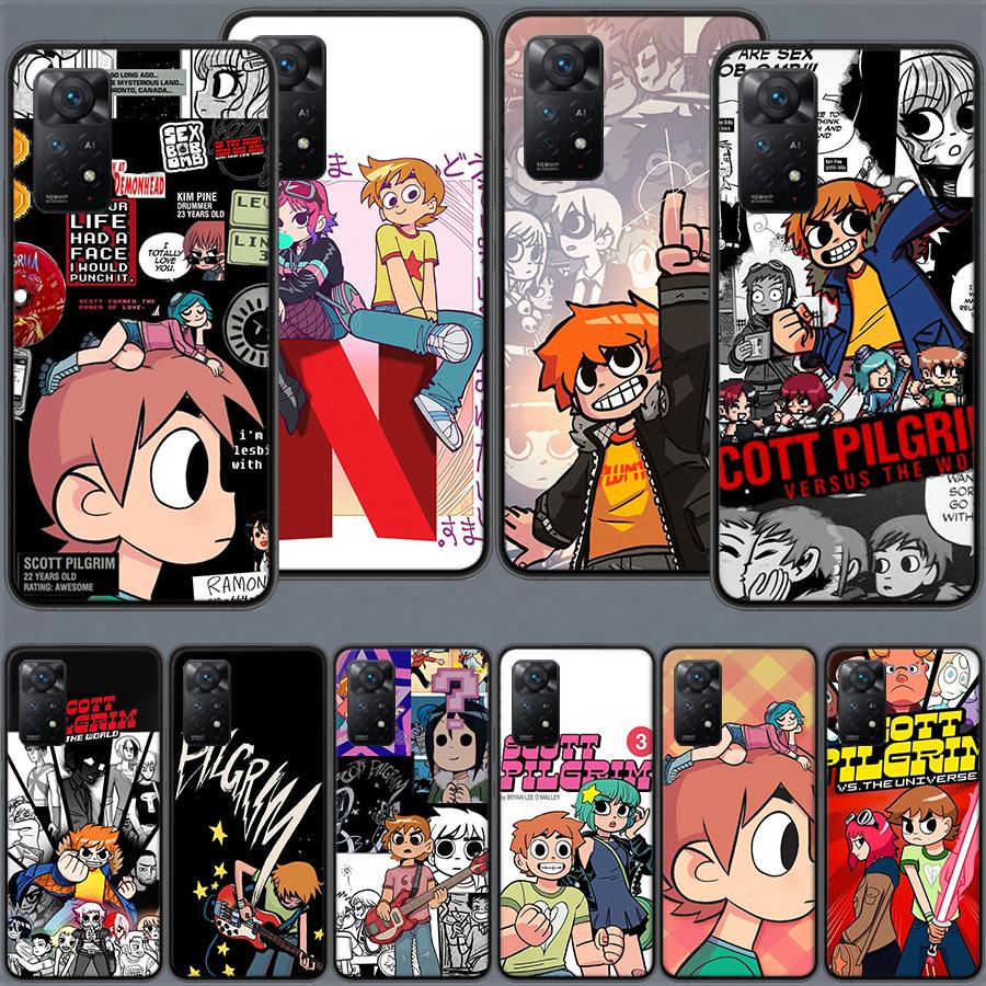 Scott Pilgrim Anime Phone Case For Redmi Note 13 14 15 Pro Plus 12 13C 12C 15C 9 10 10C 9T 9C 9A TPU Soft Cover Clear Cell Cases