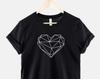 Geometric Heart Tee, Abstract Love Symbol, Ring Spun Cotton, Mindfulness Apparel