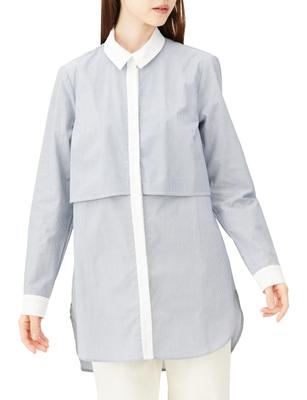 Classic Maternity Shirt Tunic AKIVA Gray Stripe [Serafin] Women's