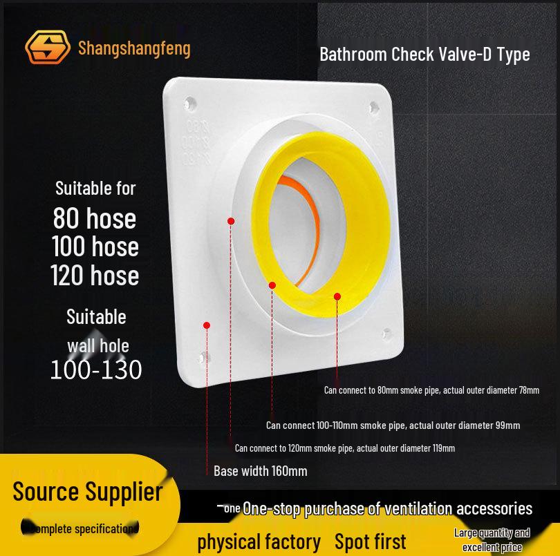 Ventilator de evacuare pentru ventilație baie cu încălzitor și clapetă antiretur pentru prevenirea refulării