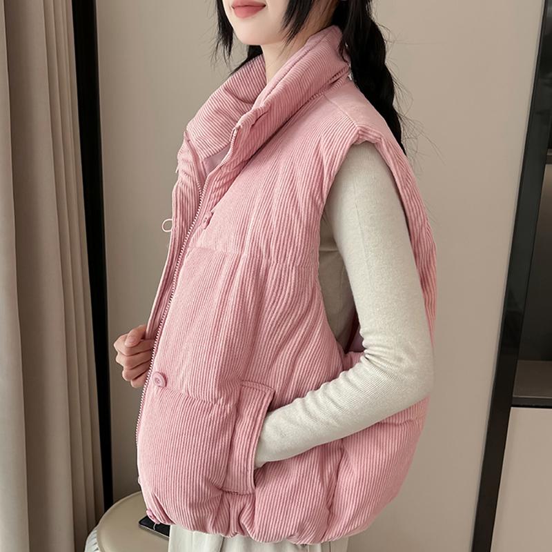 Fashion Winter Sleeveless Vest Woman Warm Outerwears Casual Thick Women's Jackets