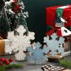 Multicolor Christmas Desktop Ornament Wood Xmas Tree Tabletop Decoration Photo Props Deer Snowflake Scene Decorative Ornaments